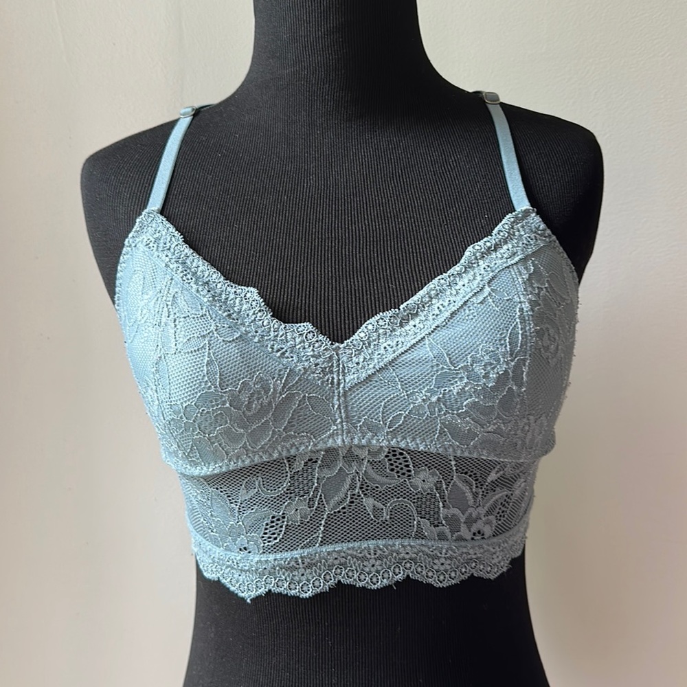 Abercrombie & Fitch Blue Lace Padded Bralette